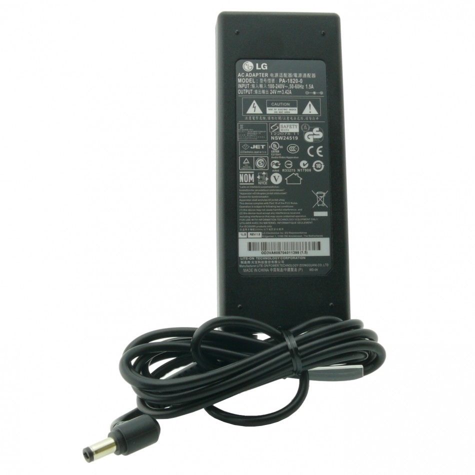 LG 24V 3.42A AC Adapter For LG Electronics PA-1820-0 Power Cable Cord Laptop PA18200 - Click Image to Close